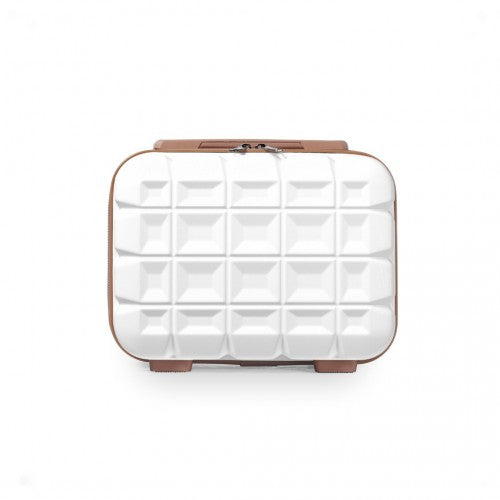 Easy Luggage K2292L - Kono 13 Inch Lightweight Hard Shell ABS Vanity Case - White