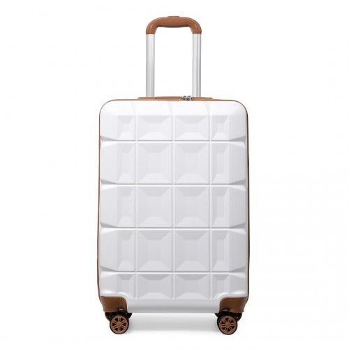 Easy Luggage K2292L - Kono 20 Inch Lightweight Hard Shell ABS Luggage Cabin Suitcase With TSA Lock - White
