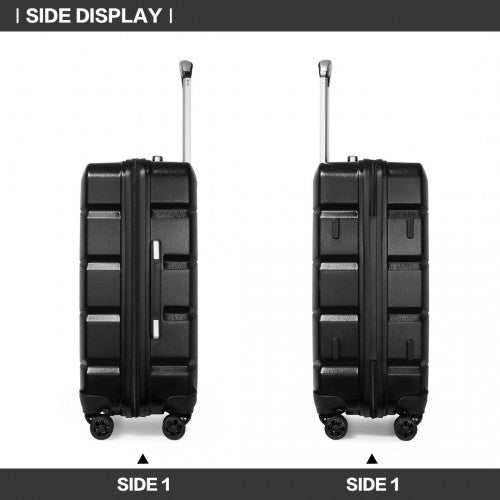 Easy Luggage K2292L - Kono 24 Inch Lightweight Hard Shell ABS Suitcase With TSA Lock - Black