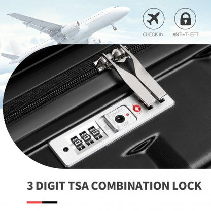 Easy Luggage K2292L - Kono 24 Inch Lightweight Hard Shell ABS Suitcase With TSA Lock - Black