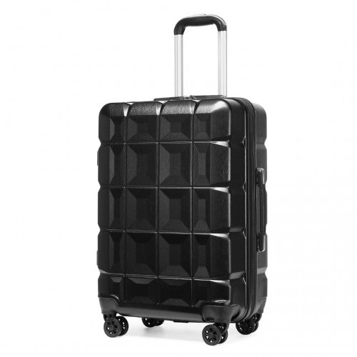 Easy Luggage K2292L - Kono 24 Inch Lightweight Hard Shell ABS Suitcase With TSA Lock - Black
