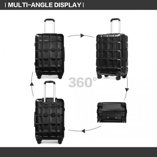 Easy Luggage K2292L - Kono 24 Inch Lightweight Hard Shell ABS Suitcase With TSA Lock - Black