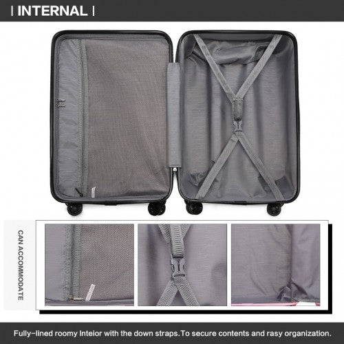Easy Luggage K2292L - Kono 24 Inch Lightweight Hard Shell ABS Suitcase With TSA Lock - Black