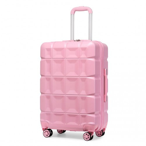 Easy Luggage K2292L - Kono 24 Inch Lightweight Hard Shell ABS Suitcase With TSA Lock - Pink