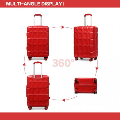 Easy Luggage K2292L - Kono 24 Inch Lightweight Hard Shell ABS Suitcase With TSA Lock - Red