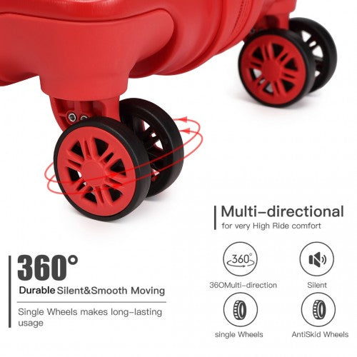 Easy Luggage K2292L - Kono 24 Inch Lightweight Hard Shell ABS Suitcase With TSA Lock - Red