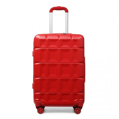 Easy Luggage K2292L - Kono 24 Inch Lightweight Hard Shell ABS Suitcase With TSA Lock - Red
