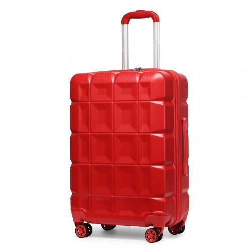 Easy Luggage K2292L - Kono 24 Inch Lightweight Hard Shell ABS Suitcase With TSA Lock - Red