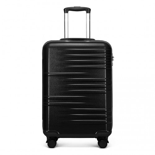 Easy Luggage K2391L - British Traveller 20 Inch Durable Polycarbonate and ABS Hard Shell Suitcase With TSA Lock - Black