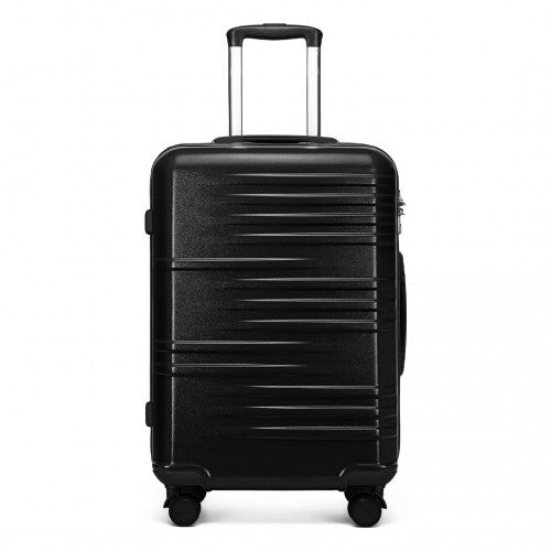 Easy Luggage K2391L - British Traveller 28 Inch Durable Polycarbonate and ABS Hard Shell Suitcase With TSA Lock - Black