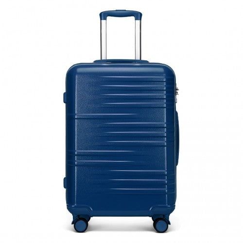 Easy Luggage K2391L - British Traveller 24 Inch Durable Polycarbonate and ABS Hard Shell Suitcase With TSA Lock - Navy