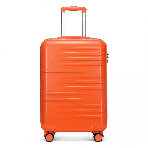 Easy Luggage K2391L - British Traveller 20 Inch Durable Polycarbonate and ABS Hard Shell Suitcase With TSA Lock - Orange