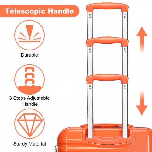 Easy Luggage K2391L - British Traveller 24 Inch Durable Polycarbonate and ABS Hard Shell Suitcase With TSA Lock - Orange