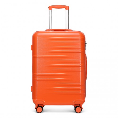 Easy Luggage K2391L - British Traveller 24 Inch Durable Polycarbonate and ABS Hard Shell Suitcase With TSA Lock - Orange