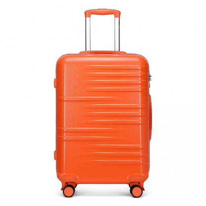 Easy Luggage K2391L - British Traveller 24 Inch Durable Polycarbonate and ABS Hard Shell Suitcase With TSA Lock - Orange