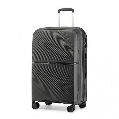 Easy Luggage K2393L - British Traveller 28 Inch Spinner Hard Shell PP Suitcase With TSA Lock - Black