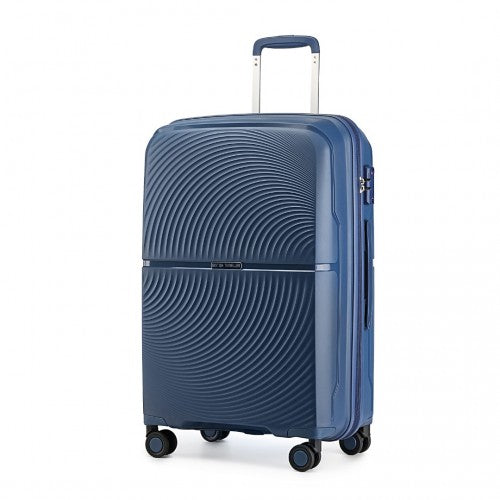 Easy Luggage K2393L - British Traveller 28 Inch Spinner Hard Shell PP Suitcase With TSA Lock - Navy