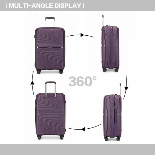 Easy Luggage K2393L - British Traveller 28 Inch Spinner Hard Shell PP Suitcase With TSA Lock - Purple