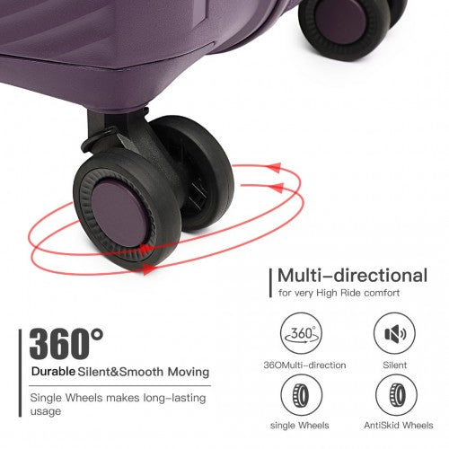 Easy Luggage K2393L - British Traveller 28 Inch Spinner Hard Shell PP Suitcase With TSA Lock - Purple