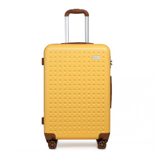 Easy Luggage K2394L - Kono Flexible Hard Shell ABS Suitcase With TSA Lock And Vanity Case 4 Piece Set - Yellow