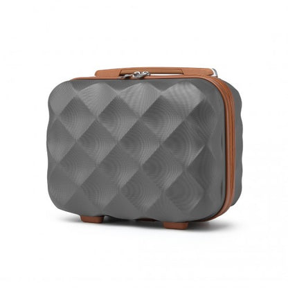 Easy Luggage K2395L - British Traveller 13 Inch Ultralight ABS And Polycarbonate Vanity Case - Grey And Brown