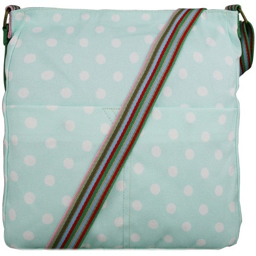 Easy Luggage L1104D2 - Miss Lulu Canvas Square Bag Polka Dot Light Blue