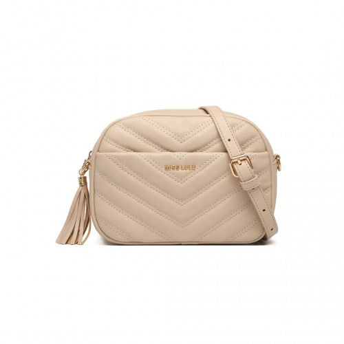 Easy Luggage LA2119-1 - Miss LuLu Lightweight Quilted Leather Cross body Bag - Khaki