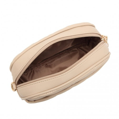 Easy Luggage LA2119-1 - Miss LuLu Lightweight Quilted Leather Cross body Bag - Khaki