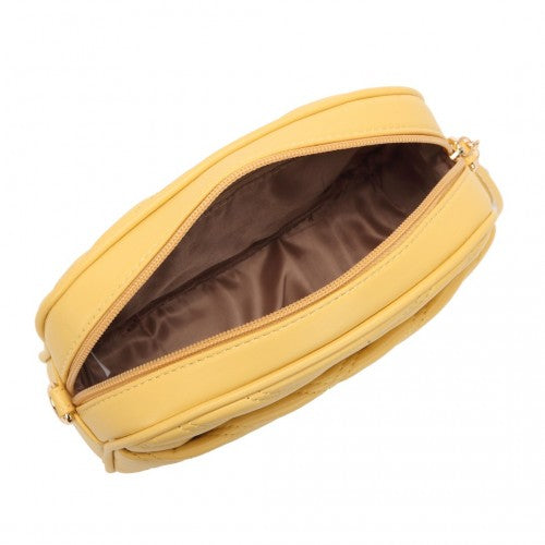 Easy Luggage LA2119-1 - Miss LuLu Lightweight Quilted Leather Cross body Bag - Yellow