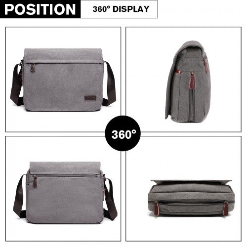 Easy Luggage LB1925 - Kono Classic Expanding Messenger Bag - Grey