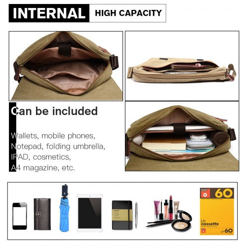 Easy Luggage LB1925 - Kono Classic Expanding Messenger Bag - Khaki
