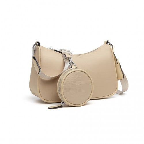 Easy Luggage LB2060 - Miss Lulu Cross-Body Handbag with a Detachable Pouch - Khaki