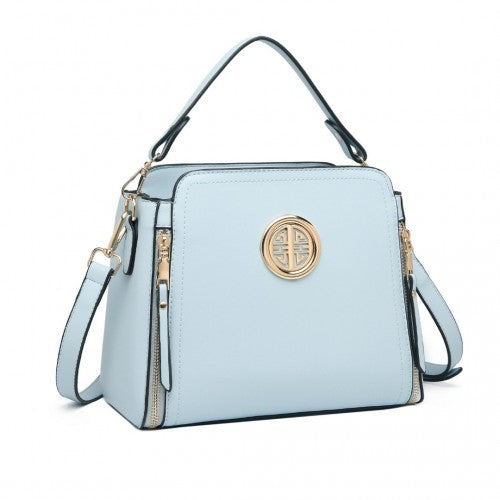 Easy Luggage LB2126 - Miss Lulu Leather Look Practical Crossbody Bag - Blue