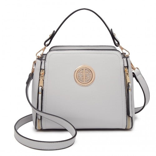 Easy Luggage LB2126 - Miss Lulu Leather Look Practical Crossbody Bag - Grey