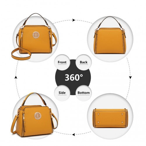 Easy Luggage LB2126 - Miss Lulu Leather Look Practical Crossbody Bag - Yellow
