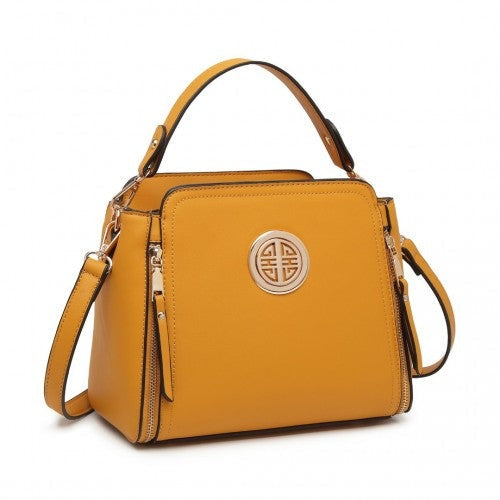 Easy Luggage LB2126 - Miss Lulu Leather Look Practical Crossbody Bag - Yellow