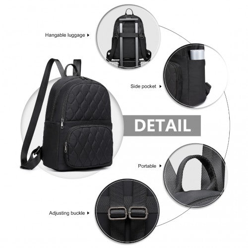 Easy Luggage LB2250 - Miss Lulu Casual Lightweight Ladies Backpack - Black