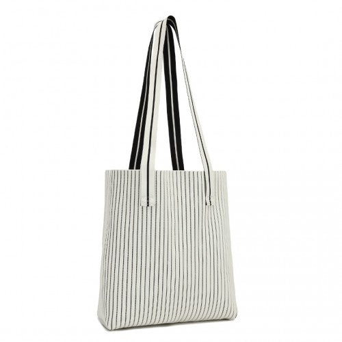 Easy Luggage LB2326 - Miss Lulu Large Capacity Polyester Tote Shopping Bag - Beige