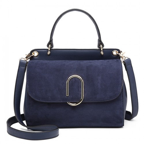 Easy Luggage LB6871-MISS LULU STYLISH LADIES LEATHER HANDBAG SHOULDER BAG NAVY
