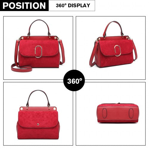 Easy Luggage LB6871-MISS LULU STYLISH LADIES LEATHER HANDBAG SHOULDER BAG RED