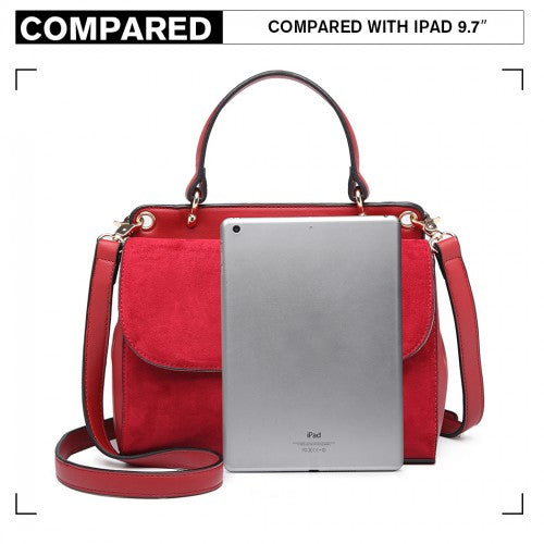 Easy Luggage LB6871-MISS LULU STYLISH LADIES LEATHER HANDBAG SHOULDER BAG RED