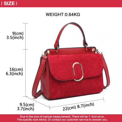 Easy Luggage LB6871-MISS LULU STYLISH LADIES LEATHER HANDBAG SHOULDER BAG RED