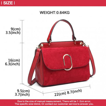 Easy Luggage LB6871-MISS LULU STYLISH LADIES LEATHER HANDBAG SHOULDER BAG RED