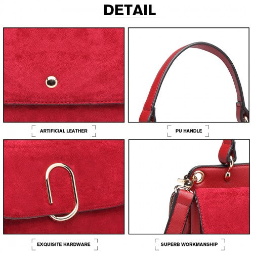 Easy Luggage LB6871-MISS LULU STYLISH LADIES LEATHER HANDBAG SHOULDER BAG RED