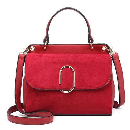 Easy Luggage LB6871-MISS LULU STYLISH LADIES LEATHER HANDBAG SHOULDER BAG RED