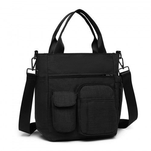 Easy Luggage LB6923 - Kono Multi-Compartment Tote Shoulder Bag - Black