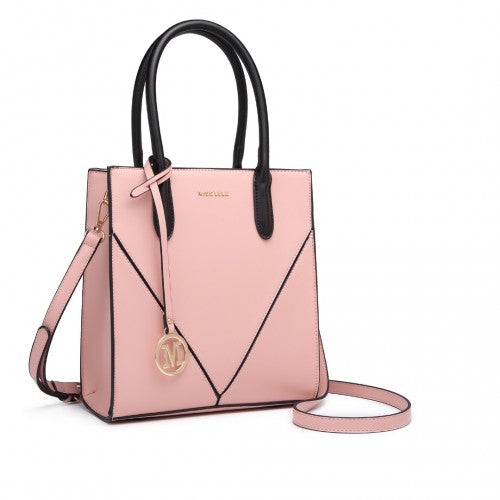 Easy Luggage LG2255 - Miss Lulu Rectangular Soft Leather Cross Body Bag - Pink