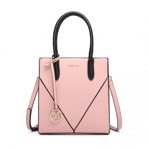 Easy Luggage LG2255 - Miss Lulu Rectangular Soft Leather Cross Body Bag - Pink