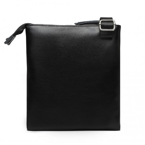 Easy Luggage LH2301 - Miss Lulu Double Compartment Lightweight Leather Crossbody bag - Black