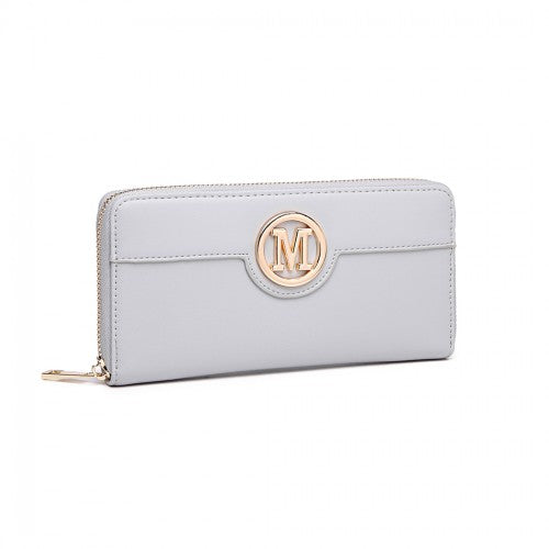 Easy Luggage LP2031 - Miss Lulu Women's Leather Look Purse - Grey